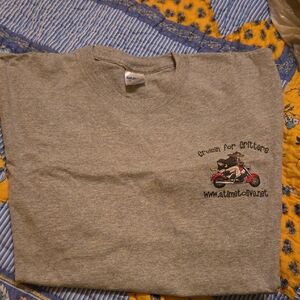 Gray Graphic T-Shirt with Motorcycle Design